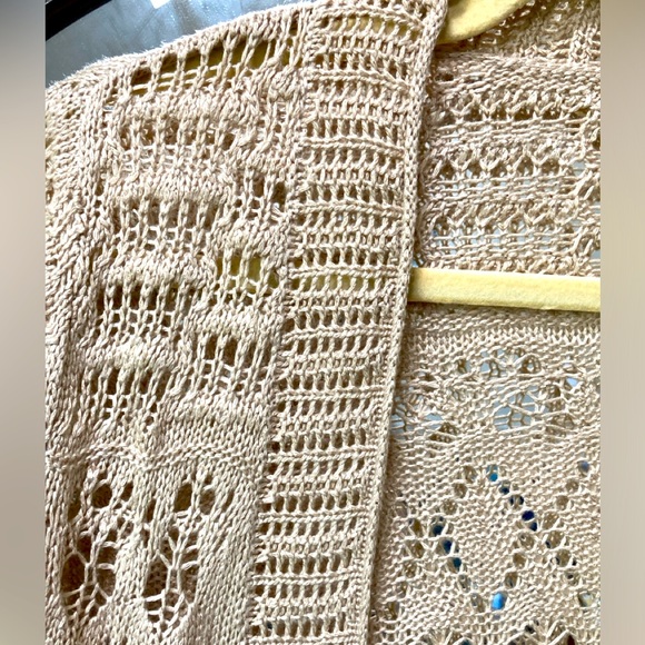 Caslon Sweater Loose Knit Crocheted Open Front Shrug Cardigan Sz Small - Picture 4 of 7